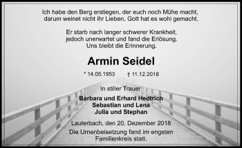 Traueranzeige von Armin Seidel von VRM Trauer