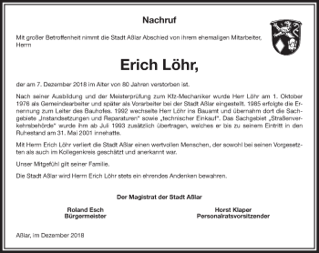 Traueranzeige von Erich Löhr von 201 WNZ - Wetzlarer Neue Zeitung (110)
