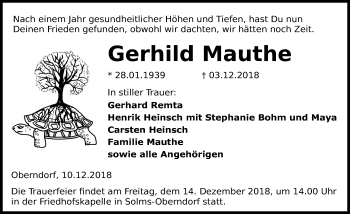 Traueranzeige von Gerhild Mauthe von 201 WNZ - Wetzlarer Neue Zeitung (110)