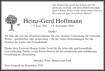 Traueranzeige von Heinz-Gerd Hoffmann von 564 Usinger Anzeiger