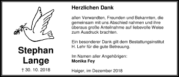 Traueranzeige von Stephan Lange von 202 Dill Block (120)