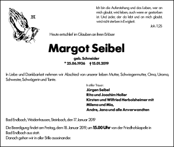 Traueranzeige von Margot Seibel von 205 HA - Hinterländer Anzeiger (130)