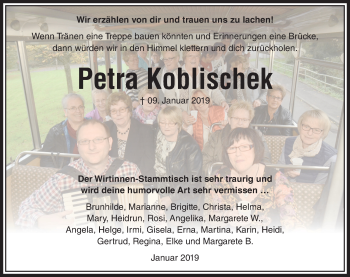 Traueranzeige von Petra Koblischek von VRM Trauer