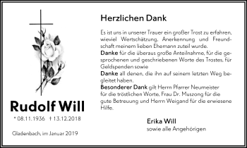Traueranzeige von Rudolf Will von 205 HA - Hinterländer Anzeiger (130)