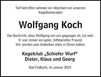 Traueranzeige von Wolfgang Koch von 205 HA - Hinterländer Anzeiger (130)