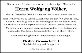 Traueranzeige von Wolfgang Völker von 201 WNZ - Wetzlarer Neue Zeitung (110)