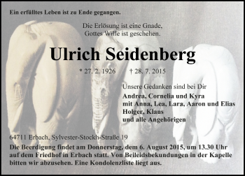 Traueranzeige von Ulrich Seidenberg von  trauer.echo-online.de