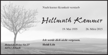 Traueranzeige von Hellmuth Kammer von Odenwälder Echo