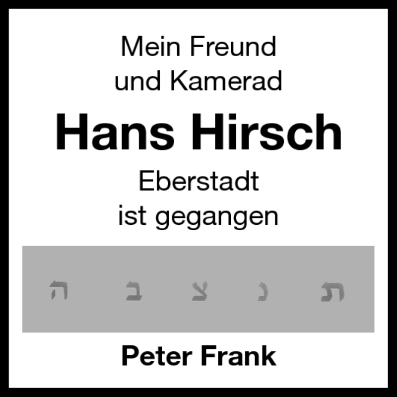  Traueranzeige für Hans Hirsch vom 17.07.2010 aus Echo-Zeitungen (Gesamtausgabe)