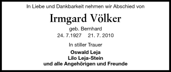 Traueranzeige von Irmgard Völker von Rüsselsheimer Echo, Groß-Gerauer-Echo, Ried Echo