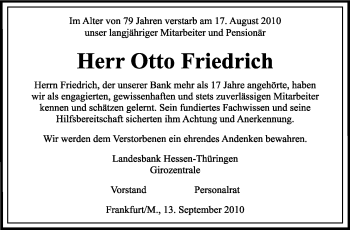 Traueranzeige von Otto Friedrich von Rüsselsheimer Echo, Groß-Gerauer-Echo, Ried Echo