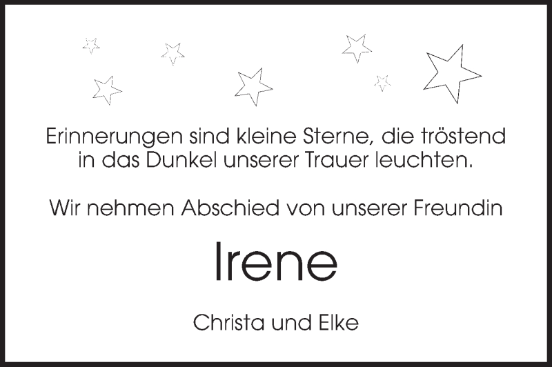  Traueranzeige für Irene Baumann vom 08.04.2015 aus Odenwälder Echo