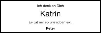 Traueranzeige von Katrin Klein von Echo-Zeitungen (Gesamtausgabe)