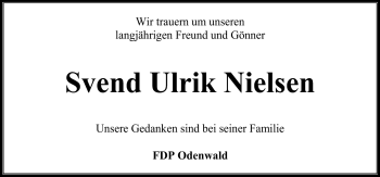 Traueranzeige von Svend Ulrik Nielsen von Odenwälder Echo