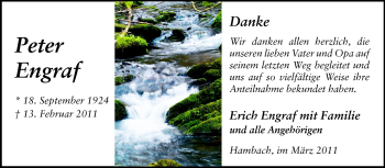 Traueranzeige von Peter Engraf von Starkenburger Echo