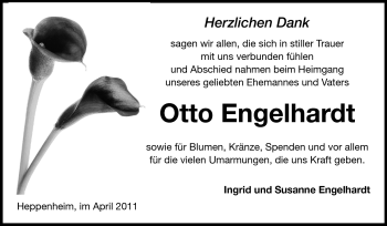Traueranzeige von Otto Engelhardt von Starkenburger Echo