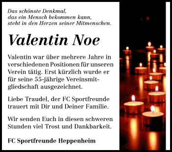 Traueranzeige von Valentin Noe von Starkenburger Echo