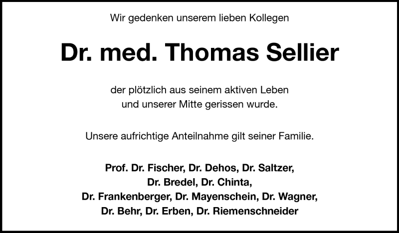  Traueranzeige für Thomas Sellier vom 30.04.2011 aus Echo-Zeitungen (Gesamtausgabe)