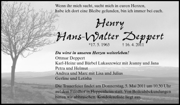 Traueranzeige von Hans-Walter Deppert von Starkenburger Echo