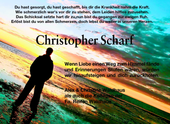 Traueranzeige von Christopher Scharf von Echo-Zeitungen (Gesamtausgabe)