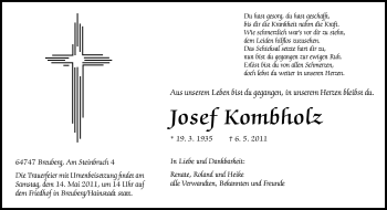 Traueranzeige von Josef Krombholz von Odenwälder Echo