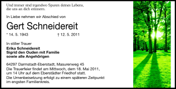 Traueranzeige von Gert Schneidereit  von Echo-Zeitungen (Gesamtausgabe)