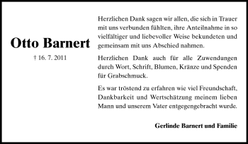 Traueranzeige von Otto Barnert von Darmstädter Echo, Odenwälder Echo, Rüsselsheimer Echo, Groß-Gerauer-Echo, Ried Echo