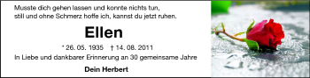 Traueranzeige von Ellen Ude von Darmstädter Echo, Odenwälder Echo, Rüsselsheimer Echo, Groß-Gerauer-Echo, Ried Echo