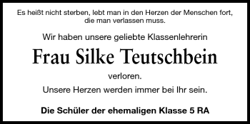 Traueranzeige von Silke Teutschbein von Echo-Zeitungen (Gesamtausgabe)