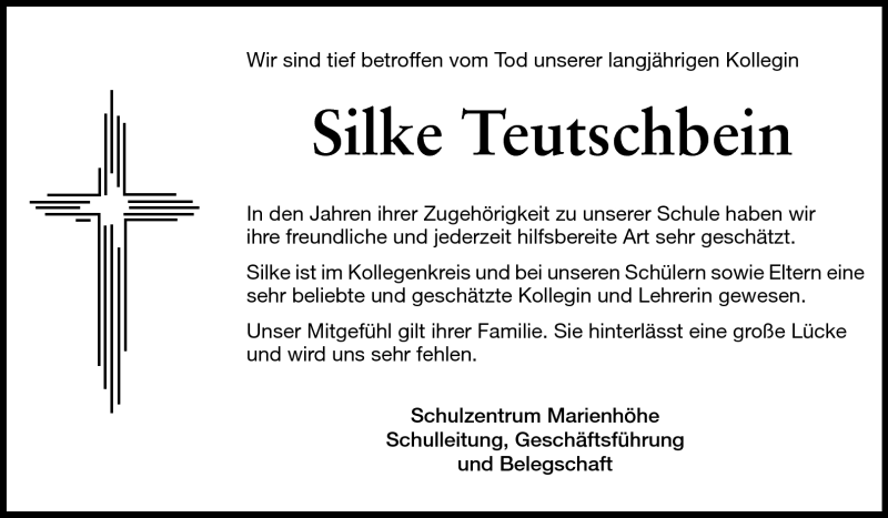  Traueranzeige für Silke Teutschbein vom 20.08.2011 aus Echo-Zeitungen (Gesamtausgabe)