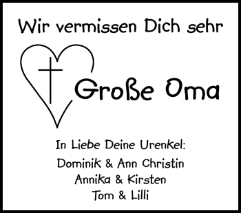 Traueranzeige von Marie Gloystein von Odenwälder Echo