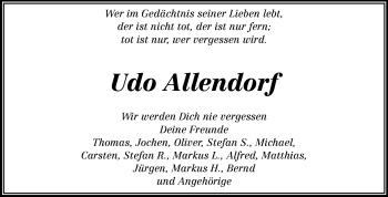 Traueranzeige von Udo Allendorf von Starkenburger Echo