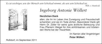 Traueranzeige von Ingeborg Antonie Wöllert von Darmstädter Echo, Odenwälder Echo, Rüsselsheimer Echo, Groß-Gerauer-Echo, Ried Echo