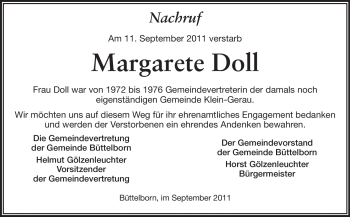 Traueranzeige von Margarete Doll von Rüsselsheimer Echo, Groß-Gerauer-Echo, Ried Echo