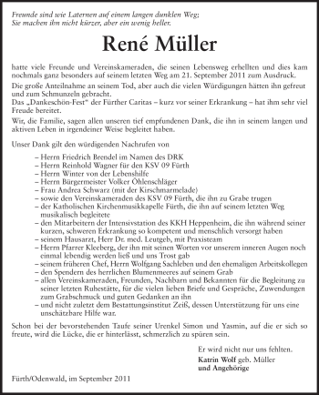 Traueranzeige von René Müller von Starkenburger Echo