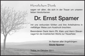 Traueranzeige von Ernst Spamer von Echo-Zeitungen (Gesamtausgabe)