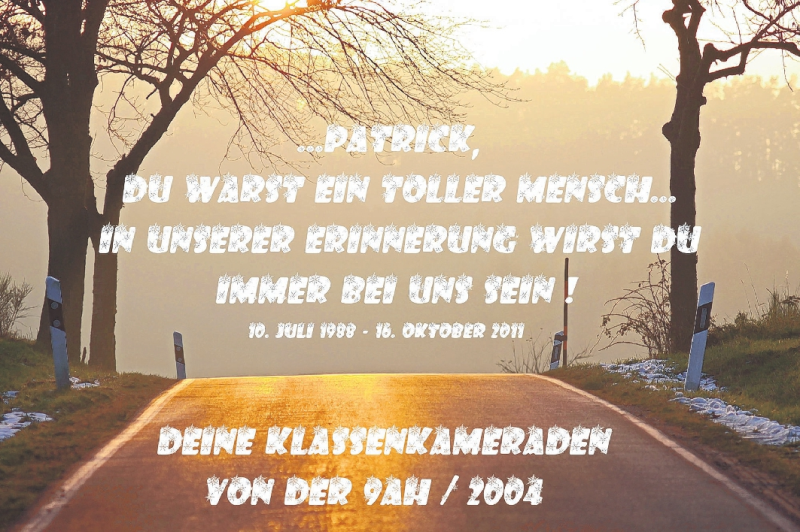  Traueranzeige für Patrick Löb vom 22.10.2011 aus Odenwälder Echo