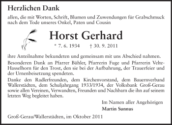 Traueranzeige von Horst Gerhard von Rüsselsheimer Echo, Groß-Gerauer-Echo, Ried Echo