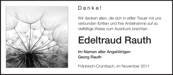 Traueranzeige von Edeltraud Rauth von Odenwälder Echo