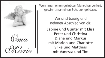 Traueranzeige von Marie Göttmann von Odenwälder Echo