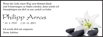 Traueranzeige von Philipp Arras von Odenwälder Echo