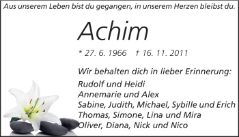 Traueranzeige von Achim Göckel von Echo-Zeitungen (Gesamtausgabe)