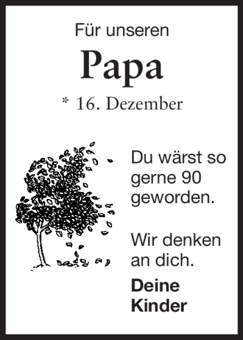 Traueranzeige von Papa  von Rüsselsheimer Echo, Groß-Gerauer-Echo, Ried Echo
