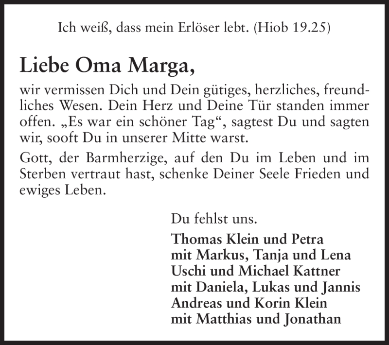  Traueranzeige für Marga Altenburg vom 24.12.2011 aus Echo-Zeitungen (Gesamtausgabe)