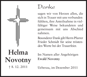 Traueranzeige von Helma Novotny von Echo-Zeitungen (Gesamtausgabe)