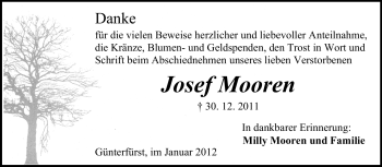 Traueranzeige von Josef Mooren von Odenwälder Echo