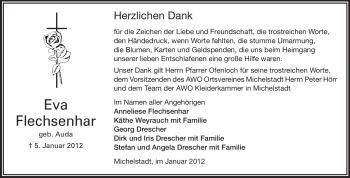 Traueranzeige von Eva Flechsenhar von Odenwälder Echo