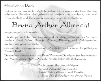 Traueranzeige von Bruno Arthur Albrecht von Rüsselsheimer Echo, Groß-Gerauer-Echo, Ried Echo