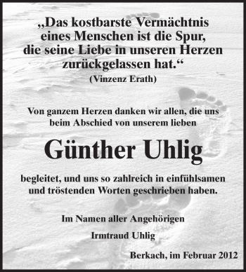 Traueranzeige von Günther Uhlig von Rüsselsheimer Echo, Groß-Gerauer-Echo, Ried Echo