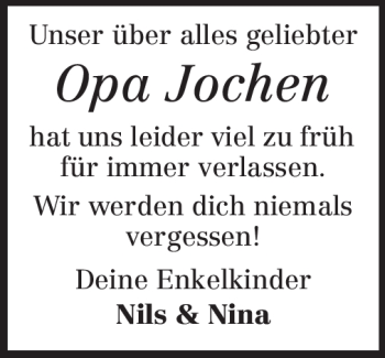 Traueranzeige von Hans-Joachim Kumpf von Rüsselsheimer Echo, Groß-Gerauer-Echo, Ried Echo